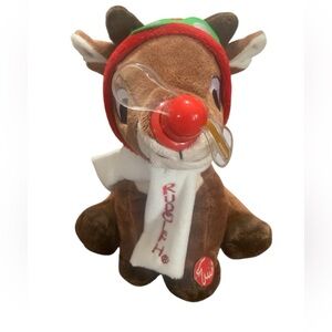 Rudolph The Red Nosed Reindeer Musical With Light Show Spinning Nose (‎ Works!!)
